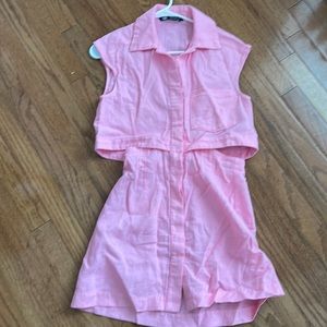 Pink Zara Linen Mini Dress!